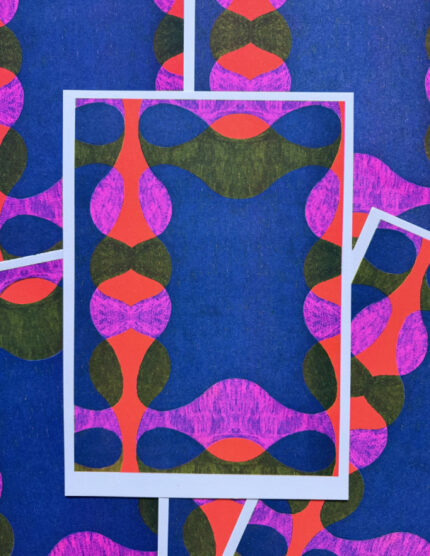 A4 GEOMETRIC PRINT IN BLUE ORANGE AND GREEN